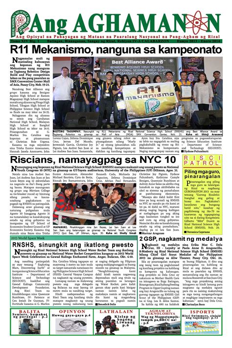 newspaper tagalog example